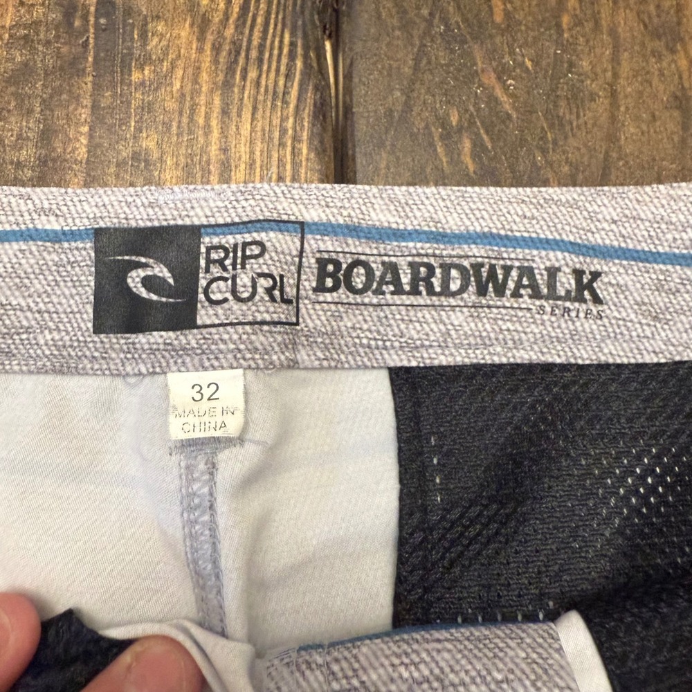 Rip Curl Boardwalk Series Men's Striped Shorts Size 32 Gray Blue, board‎ shorts - Picture 2 of 4